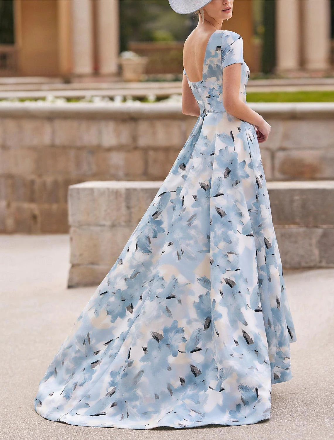 Wholesale A-Line Mother of the Bride Dress Kentucky Derby Dresses Formal Wedding Guest Elegant Bateau Neck Asymmetrical Ankle Length Chiffon Short Sleeve with Pleats Flower